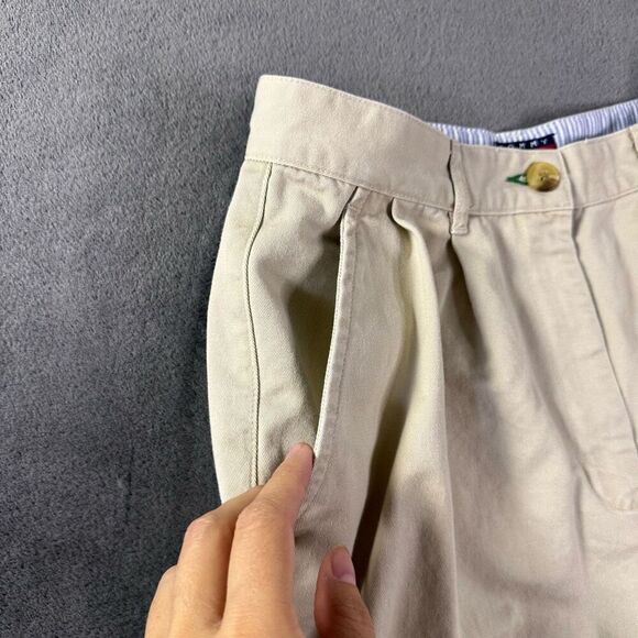 VTG Tommy by Tommy Hilfiger Pleated Chino Baggy Shorts Womens 10 Beige Preppy - Picture 3 of 10
